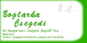 boglarka csegedi business card